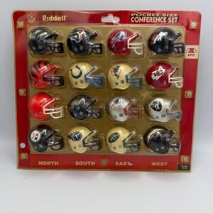 Riddell NFL Pocket Size Conference Set AFC 16 Miniature Helmets Vintage 2002+